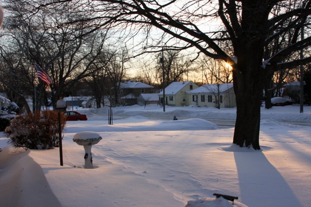 sunrise on snow